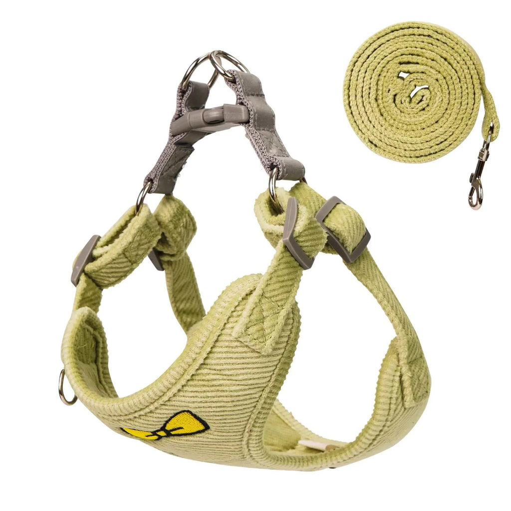 No Pull Dog Harness with Leash Pet Soft Vest Harness and Leash Set Dog Cat No Choke Escape Proof Harness Reflective Step in Harness for Small Medium Dogs Cats (Pastel Green XLarge)