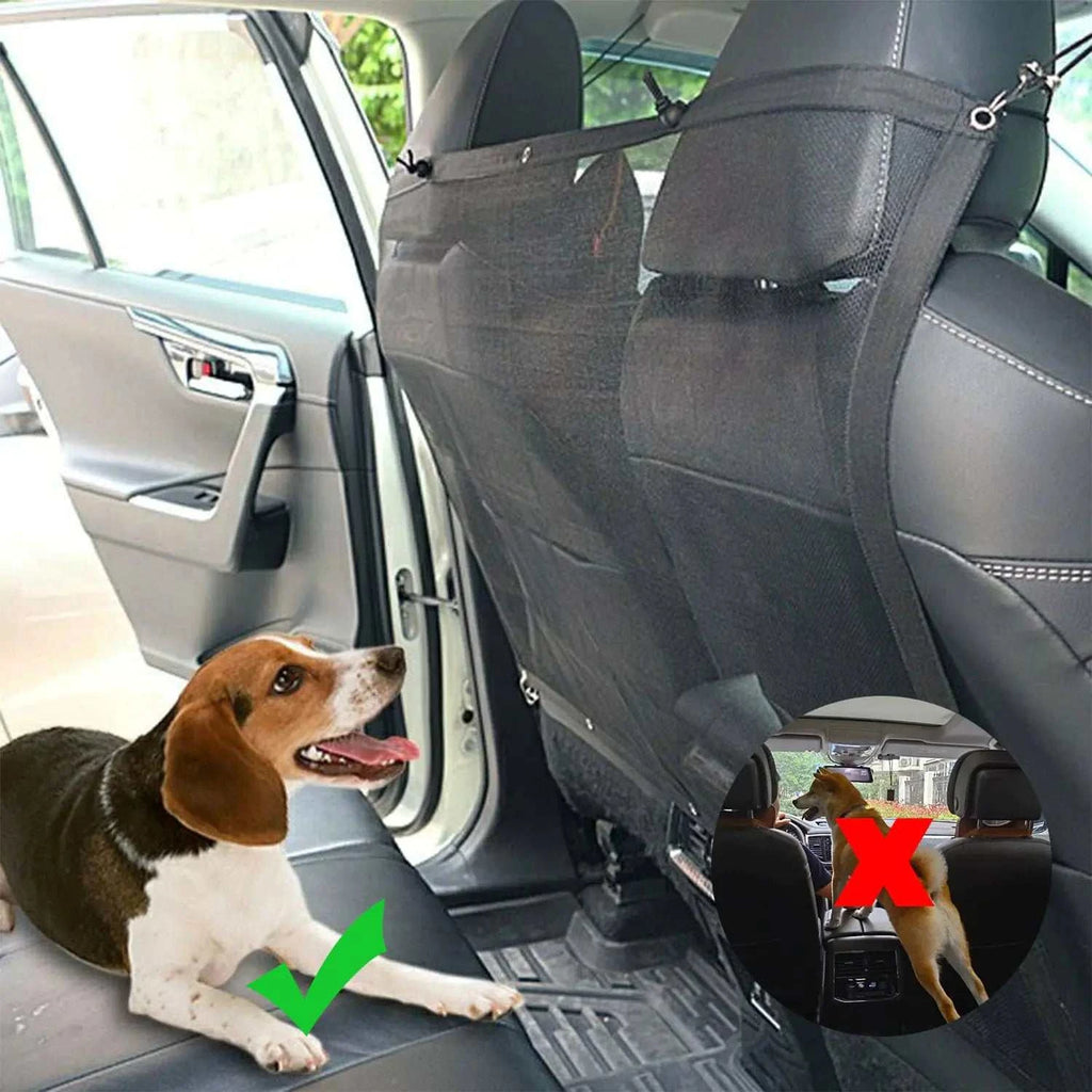Car net dog barrier for vehicle safety