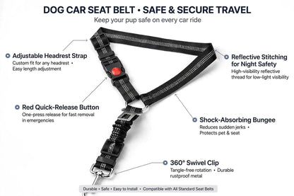3 in 1 Dog Car Seat Belt (2 Pack)