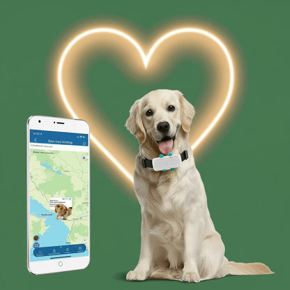 Waterproof GPS Tracker for Dogs and Cats with Real-Time 4G Tracking, GeoFence, Sound and Light Alarm Compatible with Android and iOS